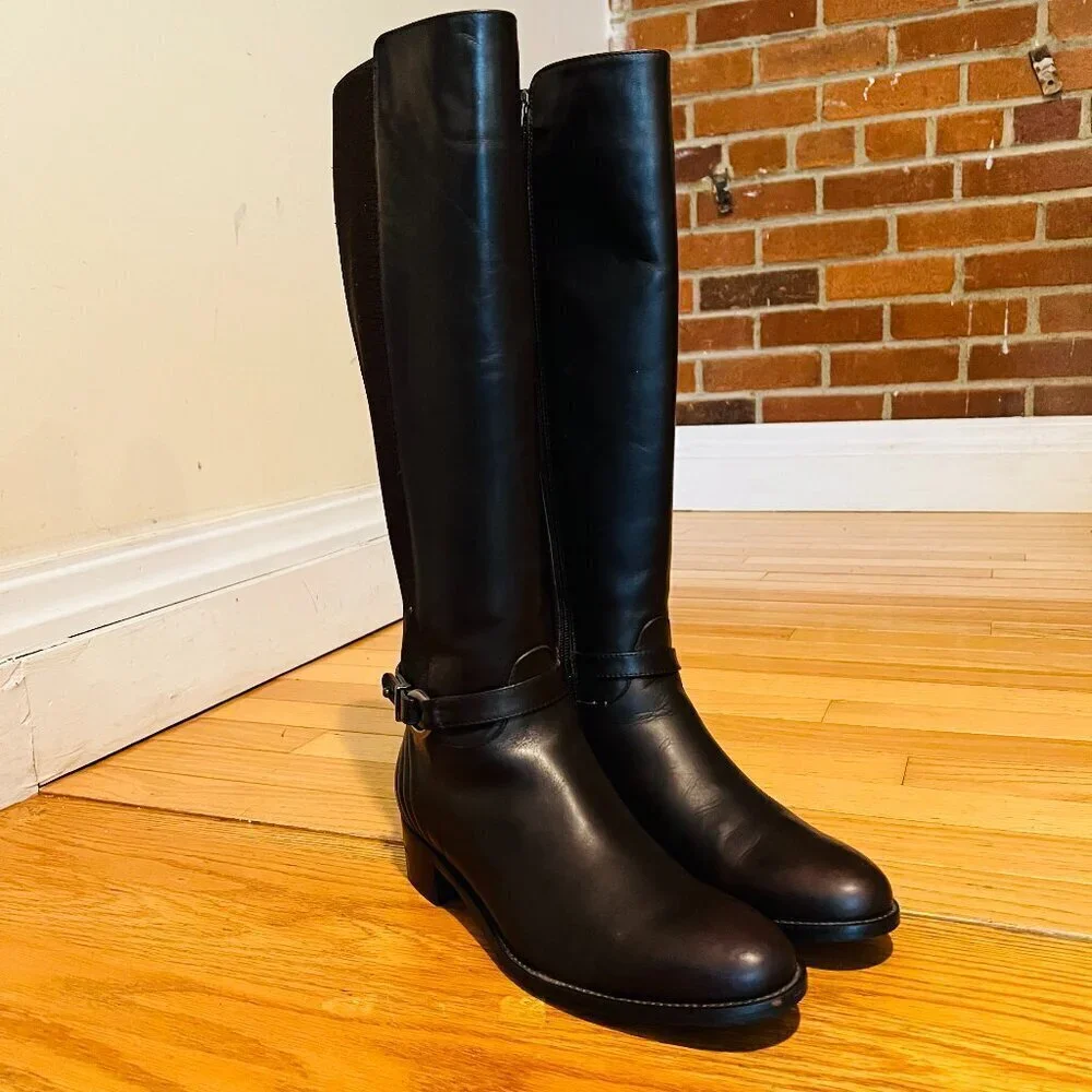 AQUATALIA Women's Brown Leather Knee High Boots 8.5